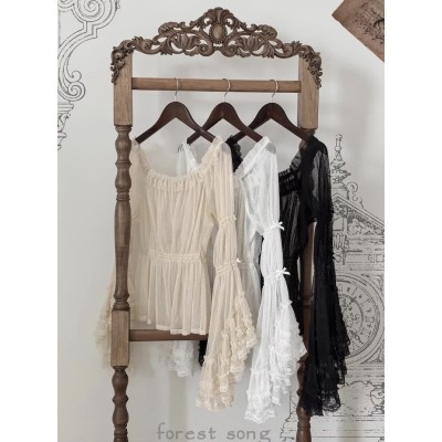 Forest Song Chloris Bell Sleeve Blouse(Leftovers/3 Colours)